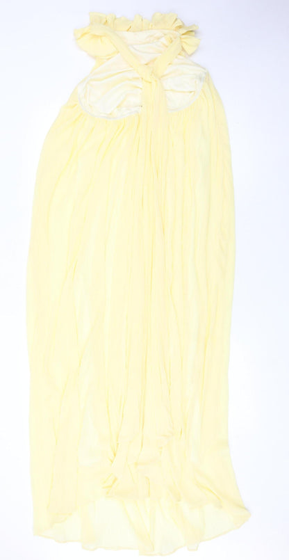 ASOS Women’s Yellow Maxi Halter Sleeveless Dress Size 8