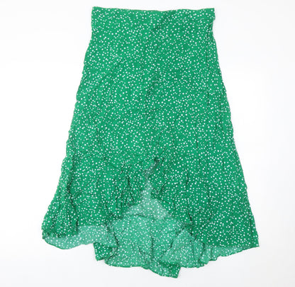 Matalan Women’s Green Polka Dot Flare Midi Skirt Size 12