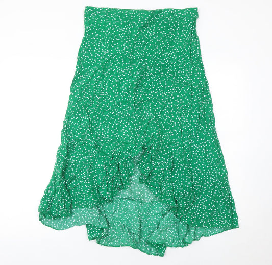 Matalan Women’s Green Polka Dot Flare Midi Skirt Size 12