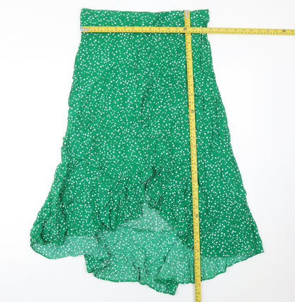 Matalan Women’s Green Polka Dot Flare Midi Skirt Size 12
