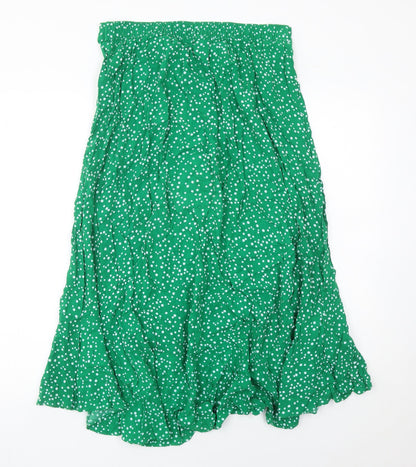 Matalan Women’s Green Polka Dot Flare Midi Skirt Size 12