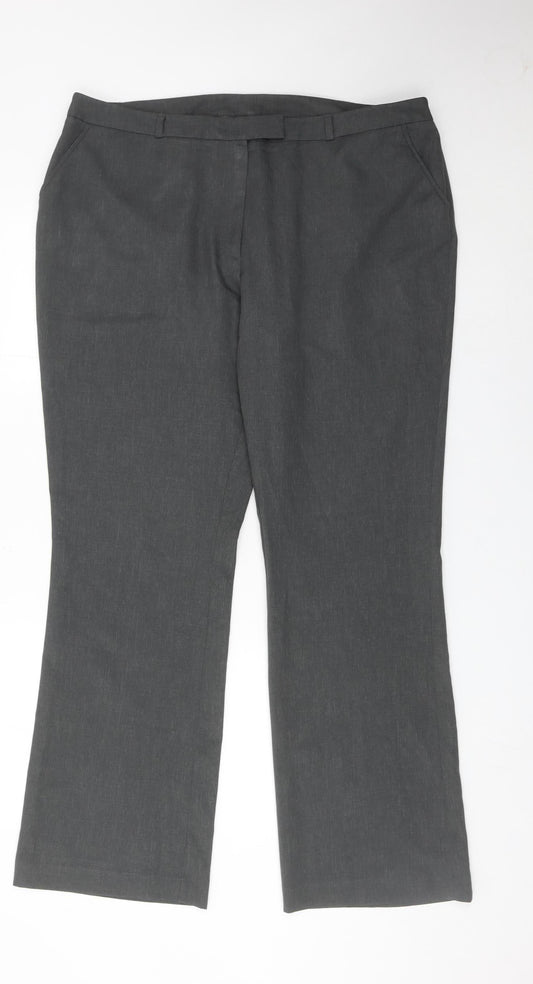 Tu Women’s Grey Dress Pants Size 18 Regular Straight Leg Trousers