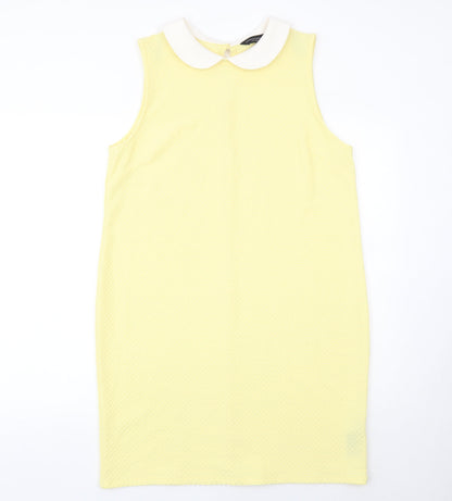 Dorothy Perkins Women’s Yellow Shift Dress Size 14 Collared Sleeveless