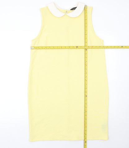 Dorothy Perkins Women’s Yellow Shift Dress Size 14 Collared Sleeveless