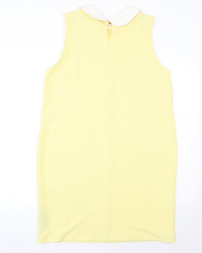 Dorothy Perkins Women’s Yellow Shift Dress Size 14 Collared Sleeveless