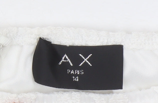 AX Paris Women White Lace Playsuit Size 14 Long Sleeve Party Romper