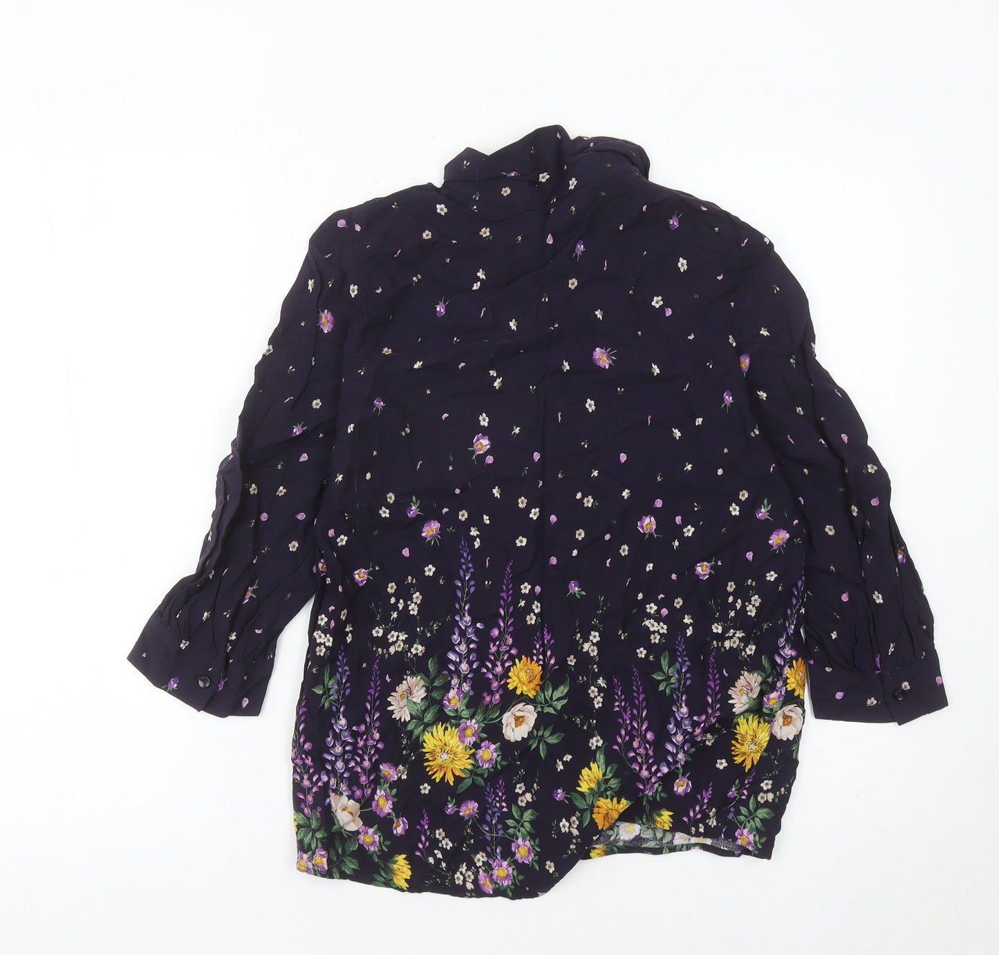Tu Womens Multicoloured Floral Blouse Size 8 Viscose Tunic Top