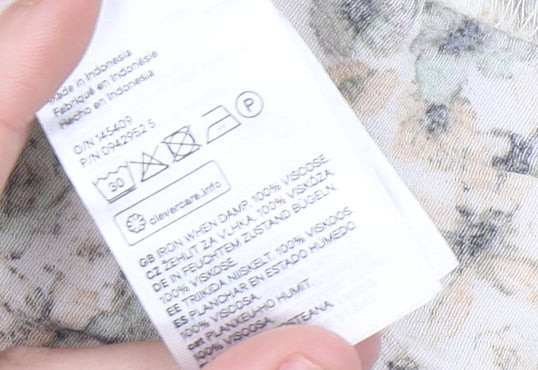 H&M Women’s Multicoloured Floral Midi A-Line Skirt Size 14 Viscose