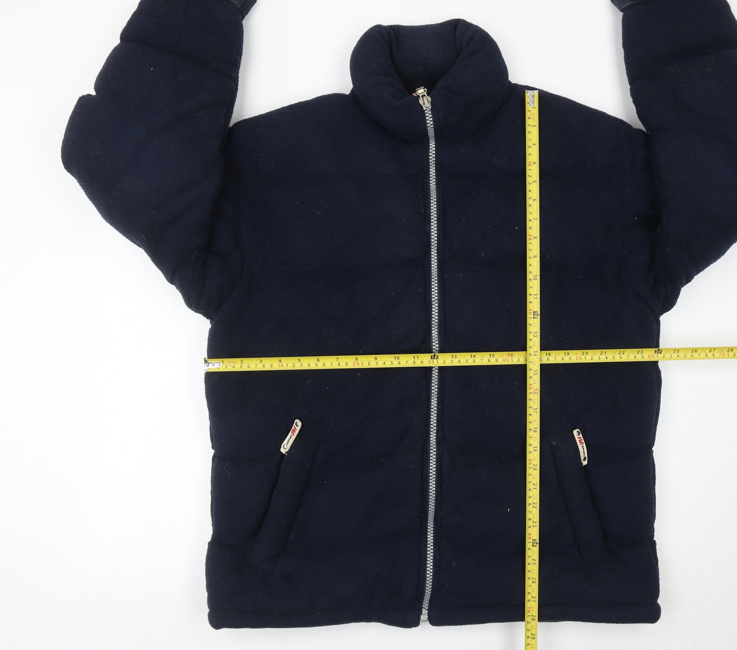 WS Sport Men’s Blue Puffer Jacket L Polyester Fleece Winter Coat