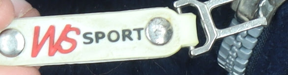 WS Sport Men’s Blue Puffer Jacket L Polyester Fleece Winter Coat