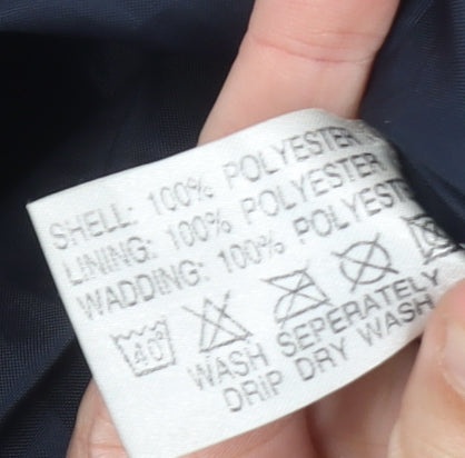 WS Sport Men’s Blue Puffer Jacket L Polyester Fleece Winter Coat