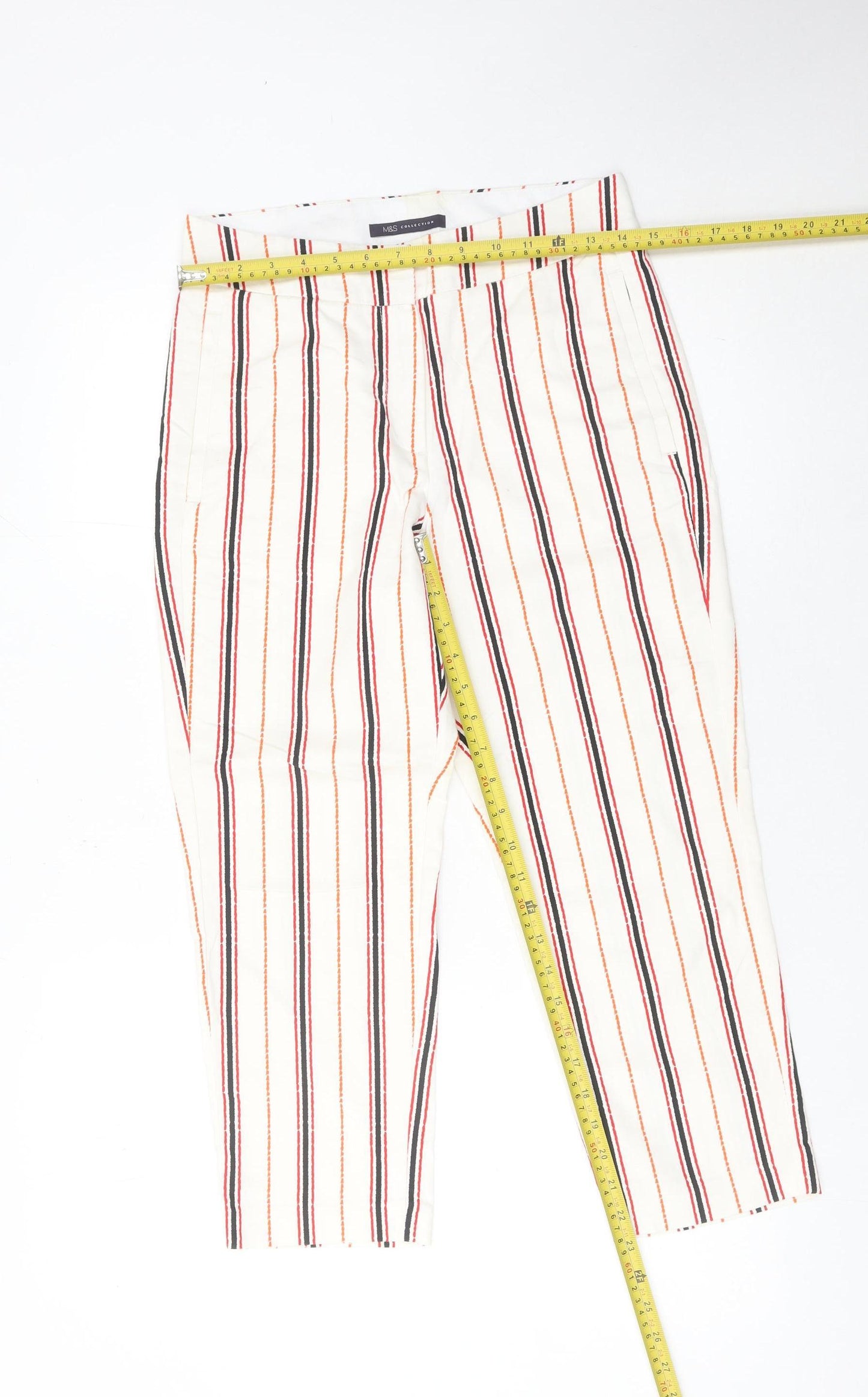 Womens UK Size 8 Marks and Spencer Regular Fit Chino Multicoloured Trousers