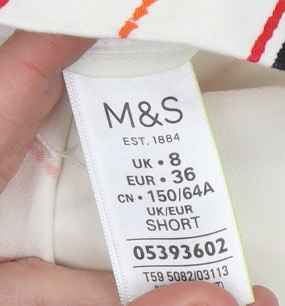 Womens UK Size 8 Marks and Spencer Regular Fit Chino Multicoloured Trousers