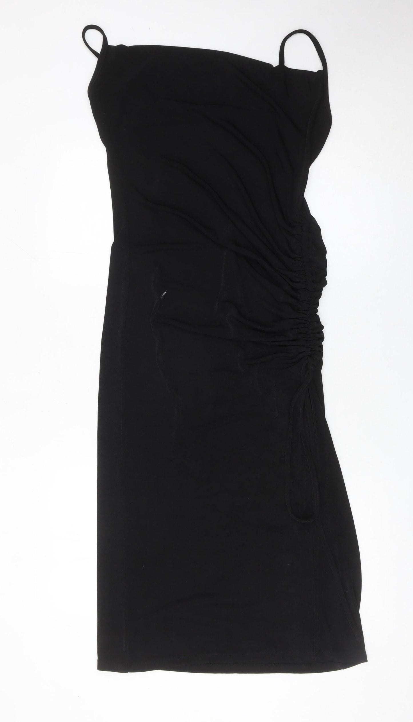 Primark Women’s Black Ruched Bodycon Dress Size L 14-16