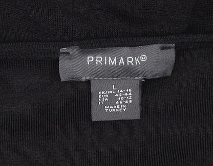 Primark Women’s Black Ruched Bodycon Dress Size L 14-16