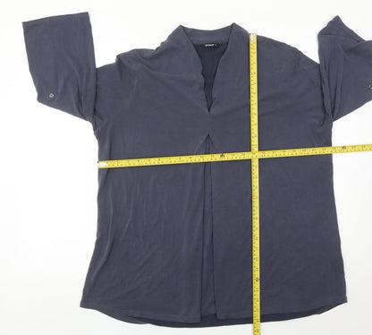 Roman Women’s Blue Size 18 Tunic Blouse 3/4 Sleeve V-Neck