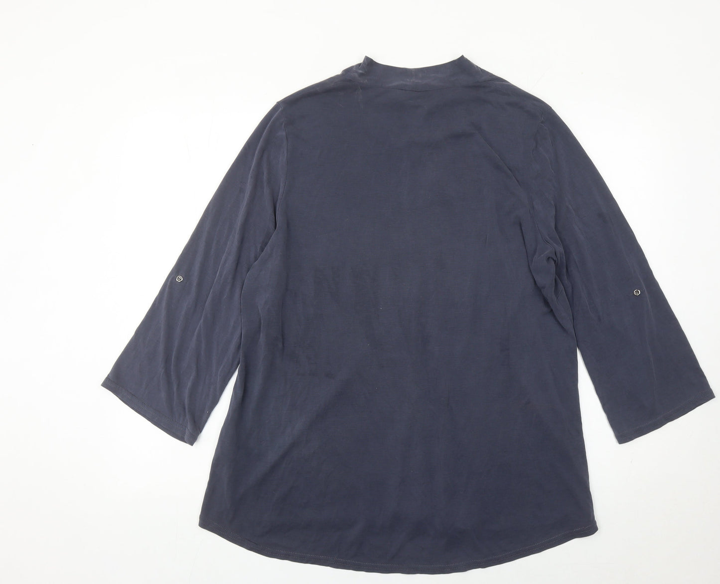 Roman Women’s Blue Size 18 Tunic Blouse 3/4 Sleeve V-Neck