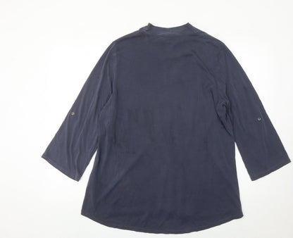 Roman Women’s Blue Size 18 Tunic Blouse 3/4 Sleeve V-Neck