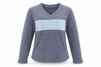 Active Women’s Blue V-Neck Pullover Sweatshirt UK 8 Polyester Viscose