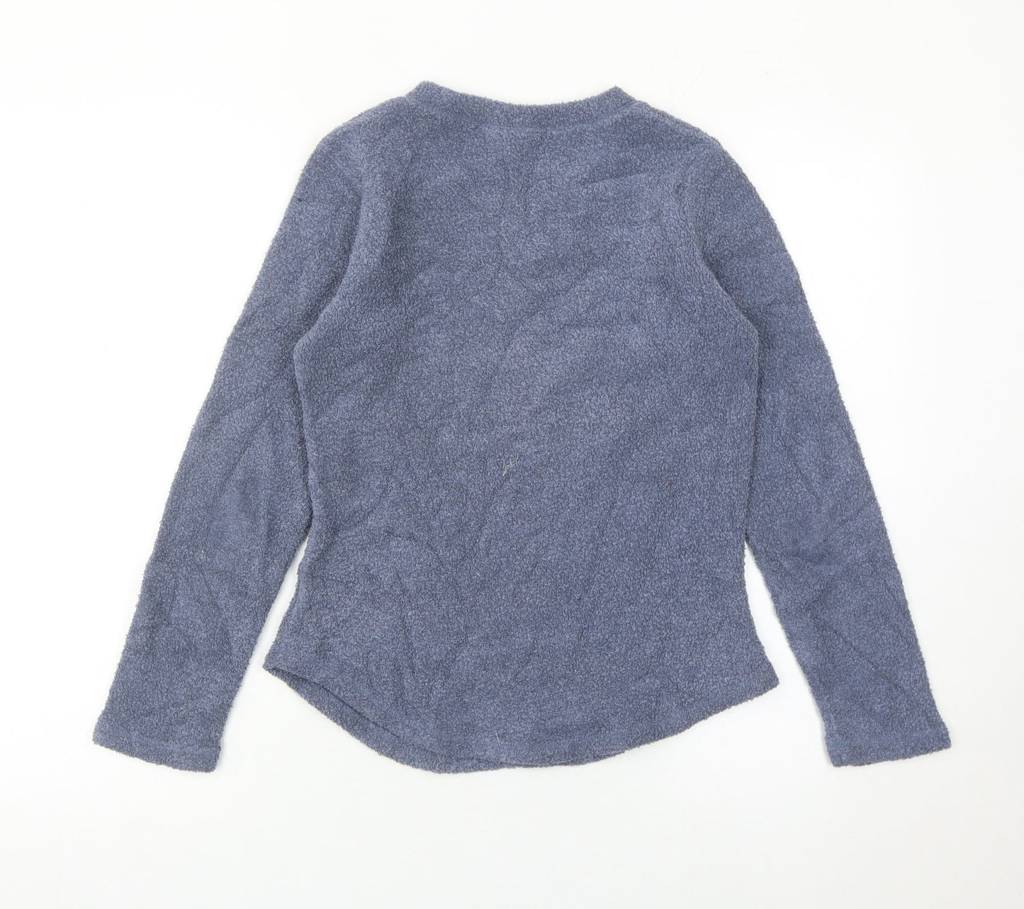 Active Women’s Blue V-Neck Pullover Sweatshirt UK 8 Polyester Viscose