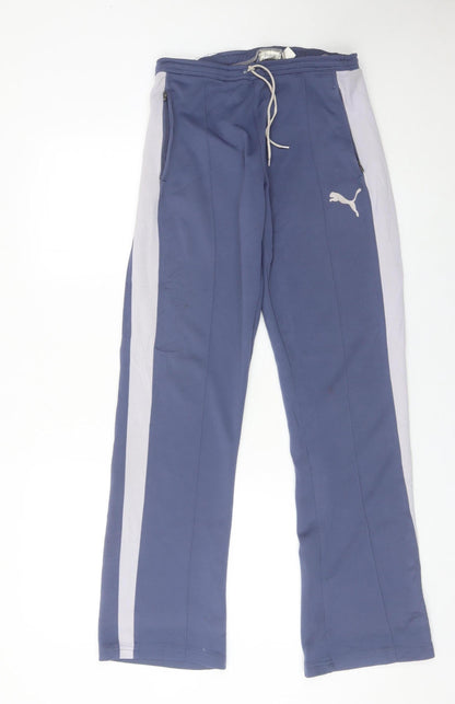 Puma Womens Blue Jogger Trousers M Straight Leg Casual Sportswear