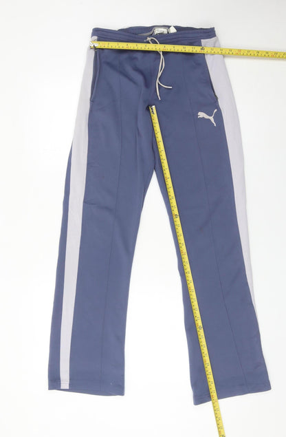 Puma Womens Blue Jogger Trousers M Straight Leg Casual Sportswear