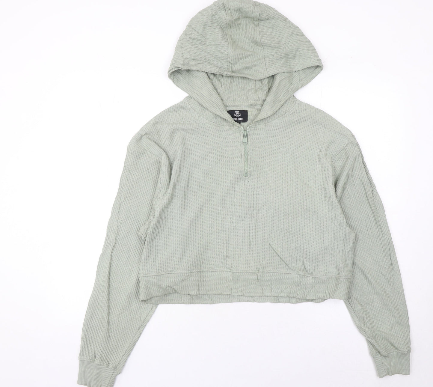 Threadbare Women’s Green Hoodie Size 10 Cotton 1/4 Zip Pullover