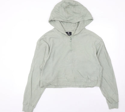 Threadbare Women’s Green Hoodie Size 10 Cotton 1/4 Zip Pullover