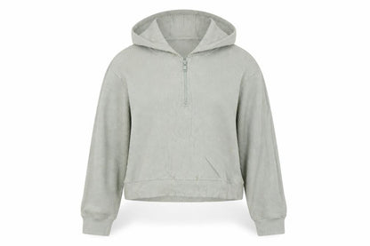 Threadbare Women’s Green Hoodie Size 10 Cotton 1/4 Zip Pullover