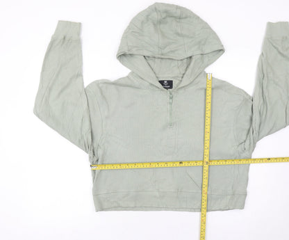 Threadbare Women’s Green Hoodie Size 10 Cotton 1/4 Zip Pullover