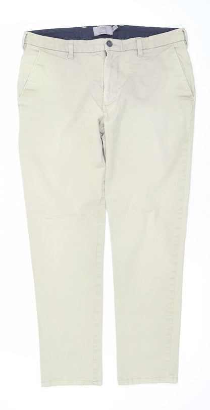Marks and Spencer Men’s Beige Chino Trousers 36W 29L Regular Fit