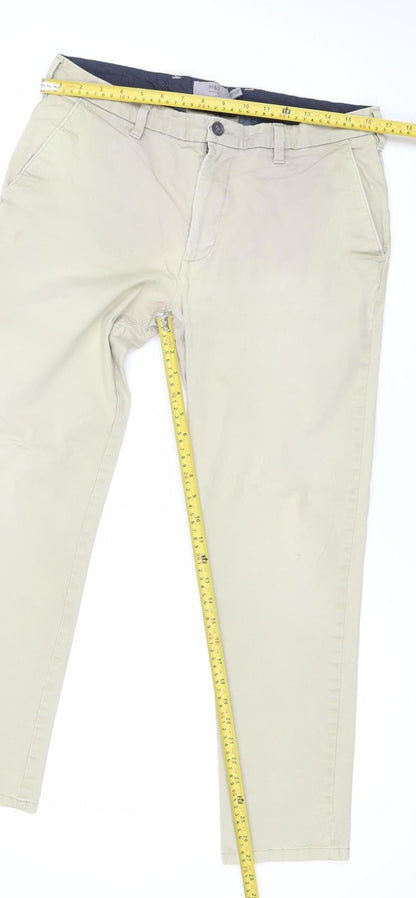 Marks and Spencer Men’s Beige Chino Trousers 36W 29L Regular Fit