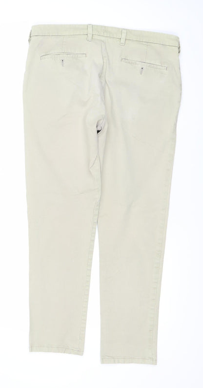 Marks and Spencer Men’s Beige Chino Trousers 36W 29L Regular Fit