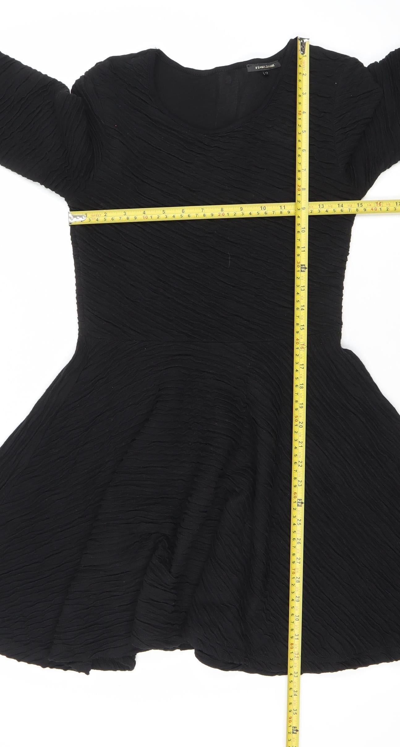 River Island Womens Black Size 12 Fit & Flare Party Dress