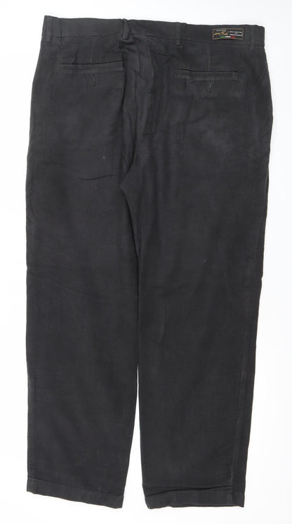 Marks and Spencer Men’s Black 38W 31L Regular Fit Cotton Chino Trousers