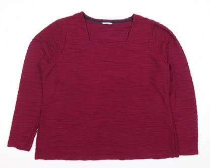DASH Womens Red Size 20 Long Sleeve Square Neck Blouse