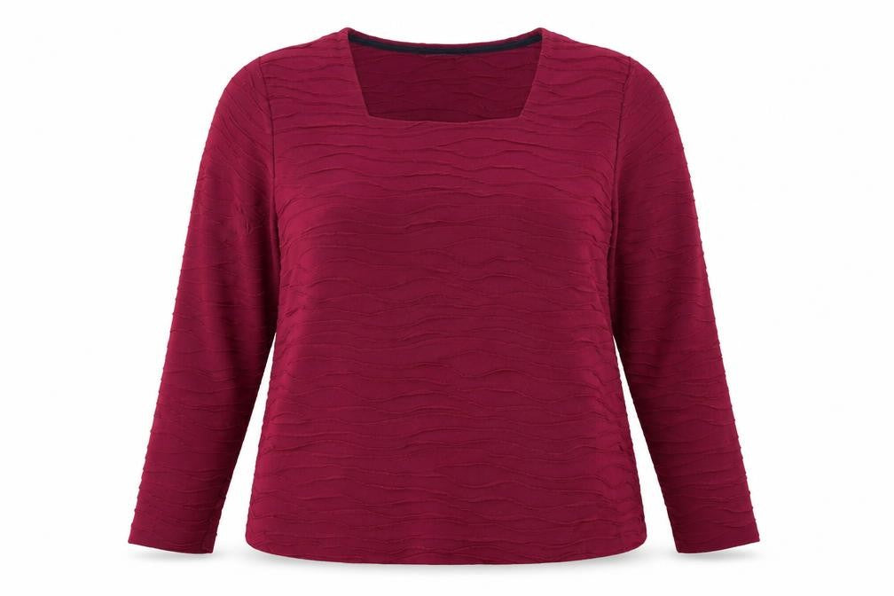 Dash Womens Red Size 20 Long Sleeve Square Neck Blouse