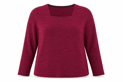 Dash Womens Red Size 20 Long Sleeve Square Neck Blouse
