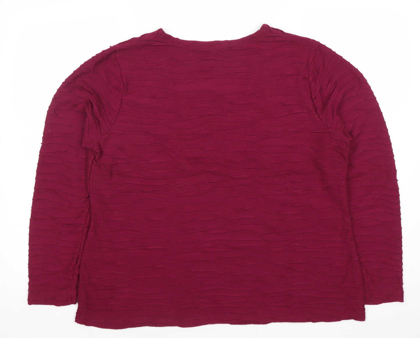 DASH Womens Red Size 20 Long Sleeve Square Neck Blouse
