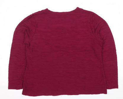 DASH Womens Red Size 20 Long Sleeve Square Neck Blouse