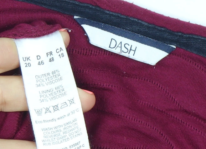 DASH Womens Red Size 20 Long Sleeve Square Neck Blouse