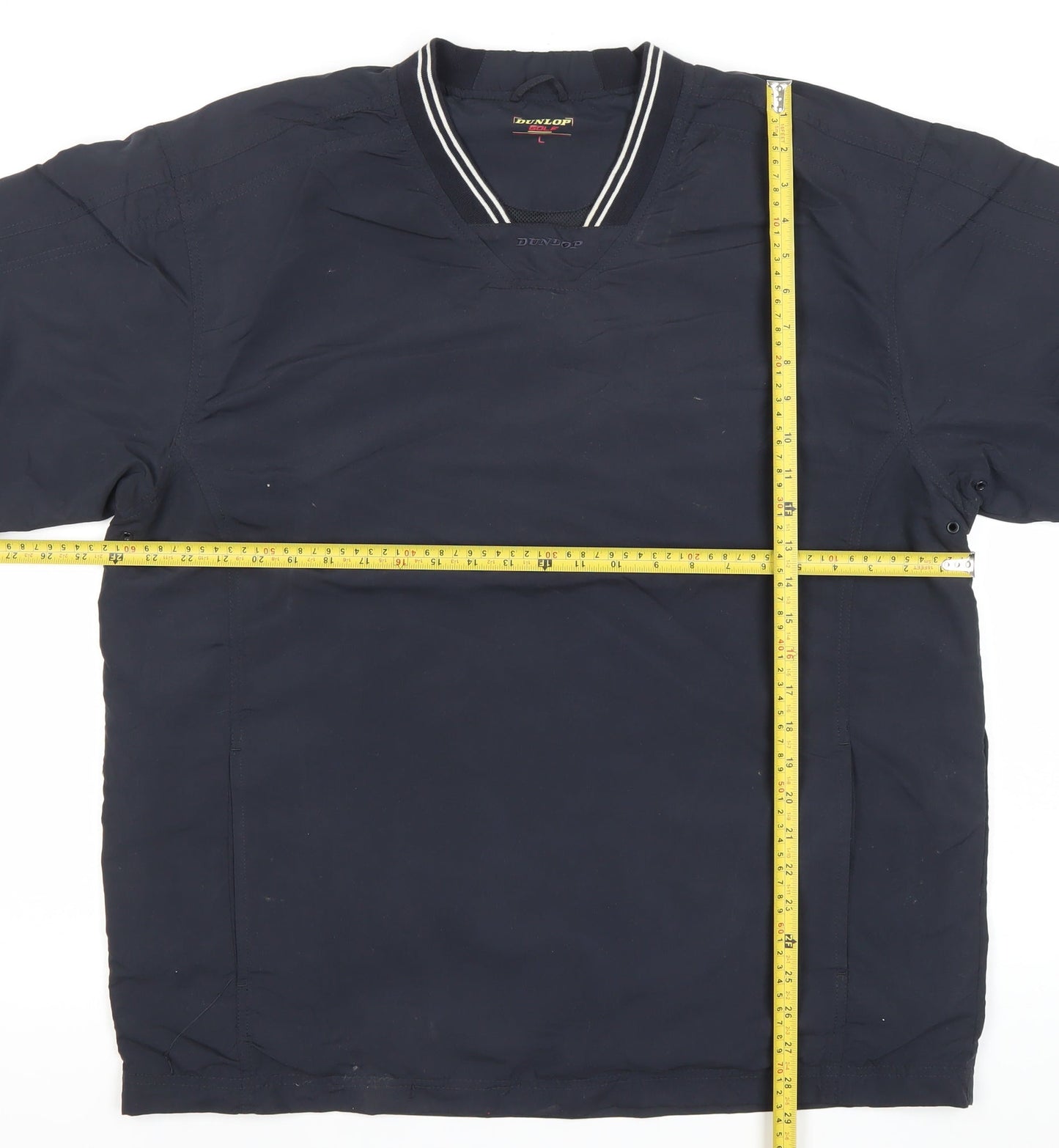 Dunlop Men’s Blue Polyester Golf T-Shirt L V-Neck Sportswear