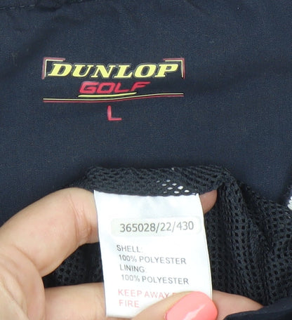 Dunlop Men’s Blue Polyester Golf T-Shirt L V-Neck Sportswear