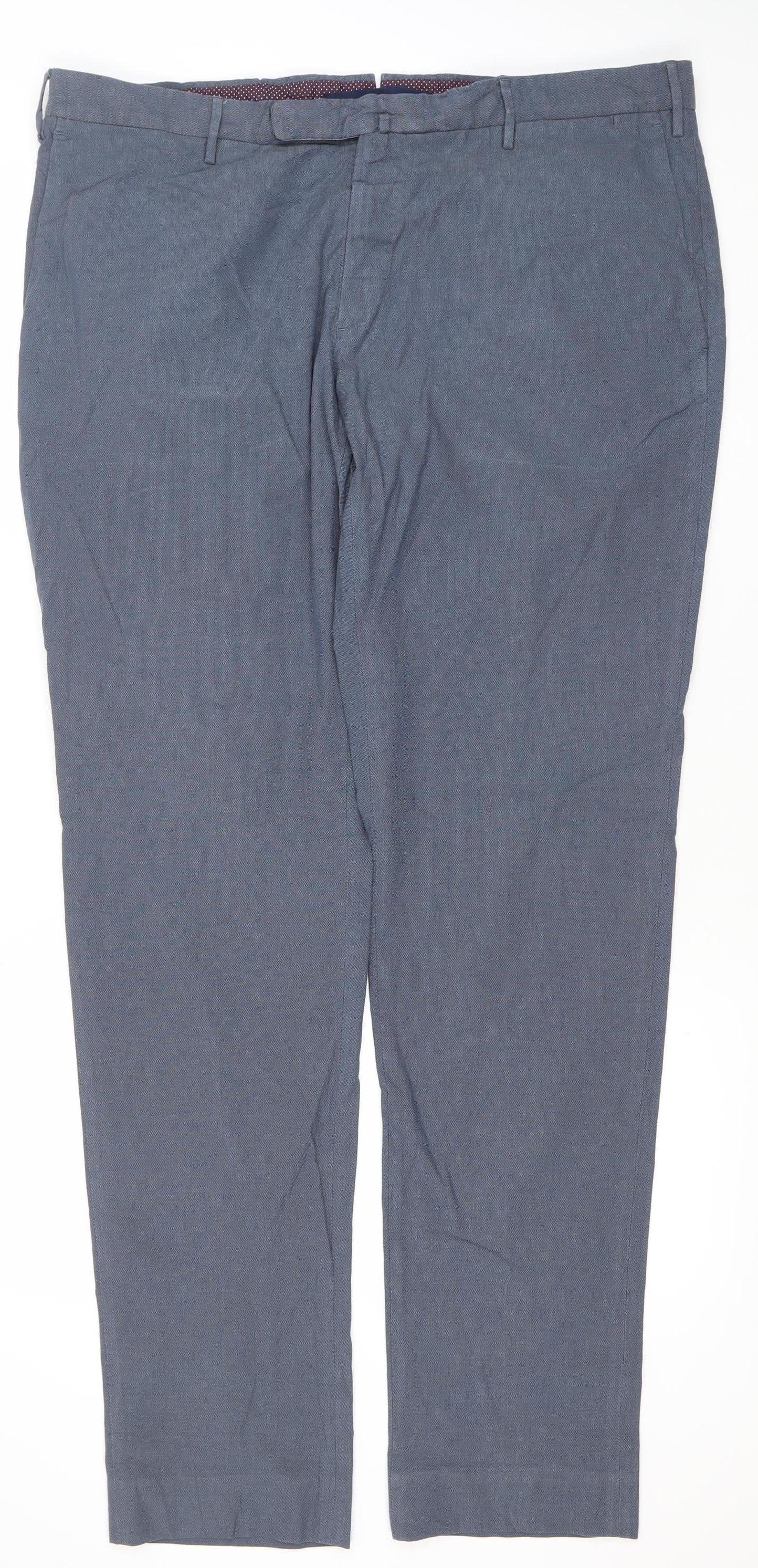 Incotex Men Blue 2XL Slim Fit Chino Trousers Cotton Blend