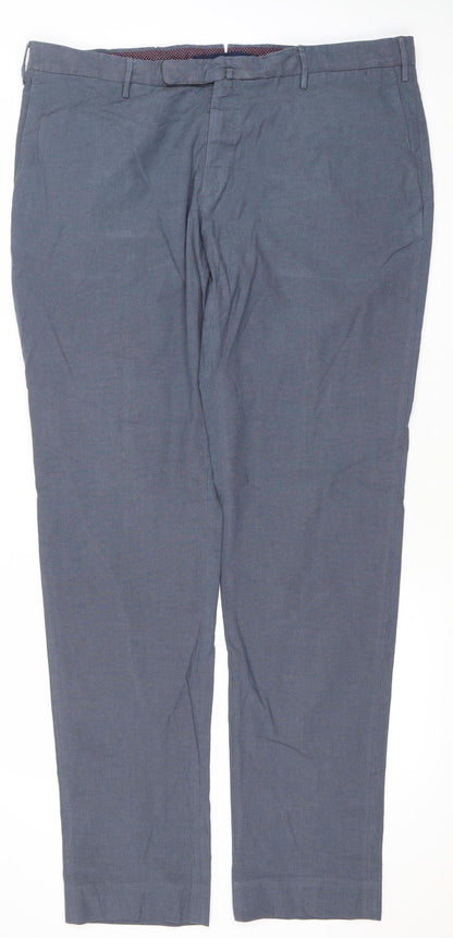 Incotex Men Blue 2XL Slim Fit Chino Trousers Cotton Blend