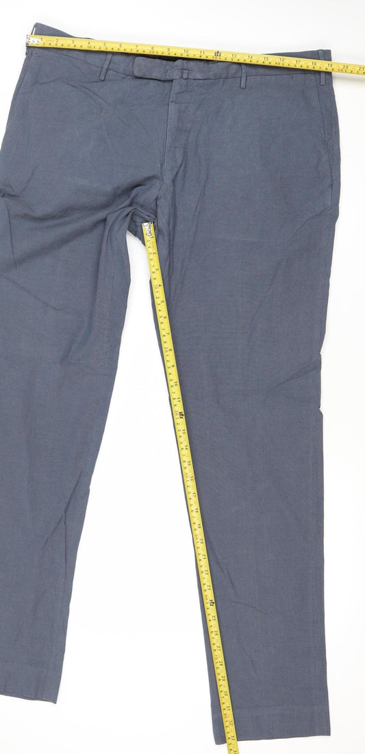 Incotex Men Blue 2XL Slim Fit Chino Trousers Cotton Blend