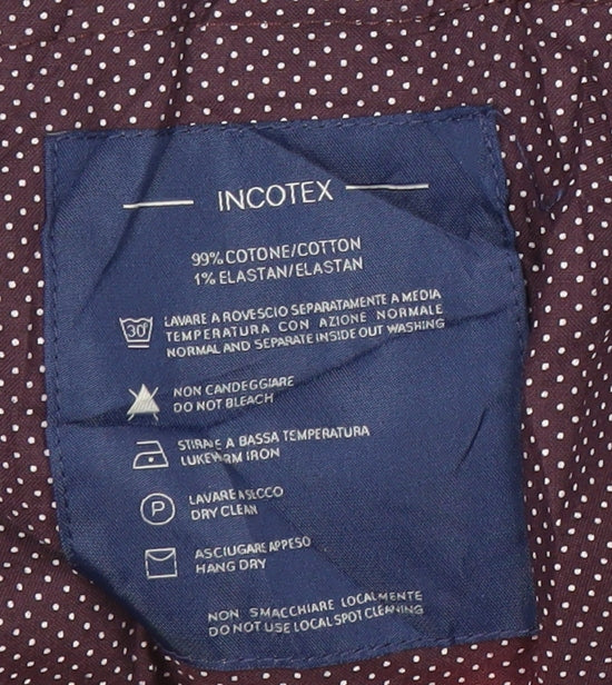 Incotex Men Blue 2XL Slim Fit Chino Trousers Cotton Blend