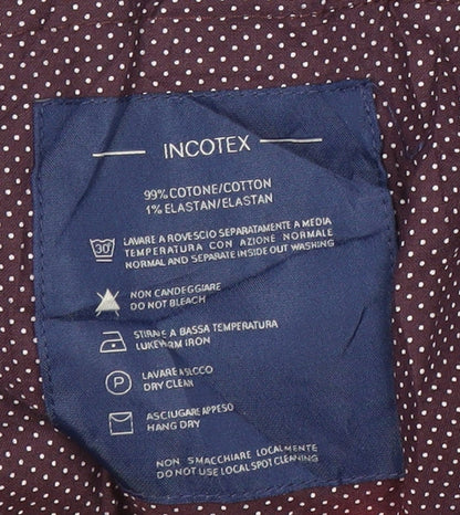 Incotex Men Blue 2XL Slim Fit Chino Trousers Cotton Blend