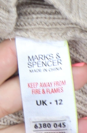Womens UK Size 12 Marks and Spencer Beige Cardigan Jumper