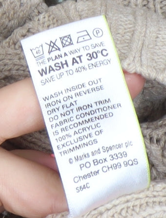 Womens UK Size 12 Marks and Spencer Beige Cardigan Jumper